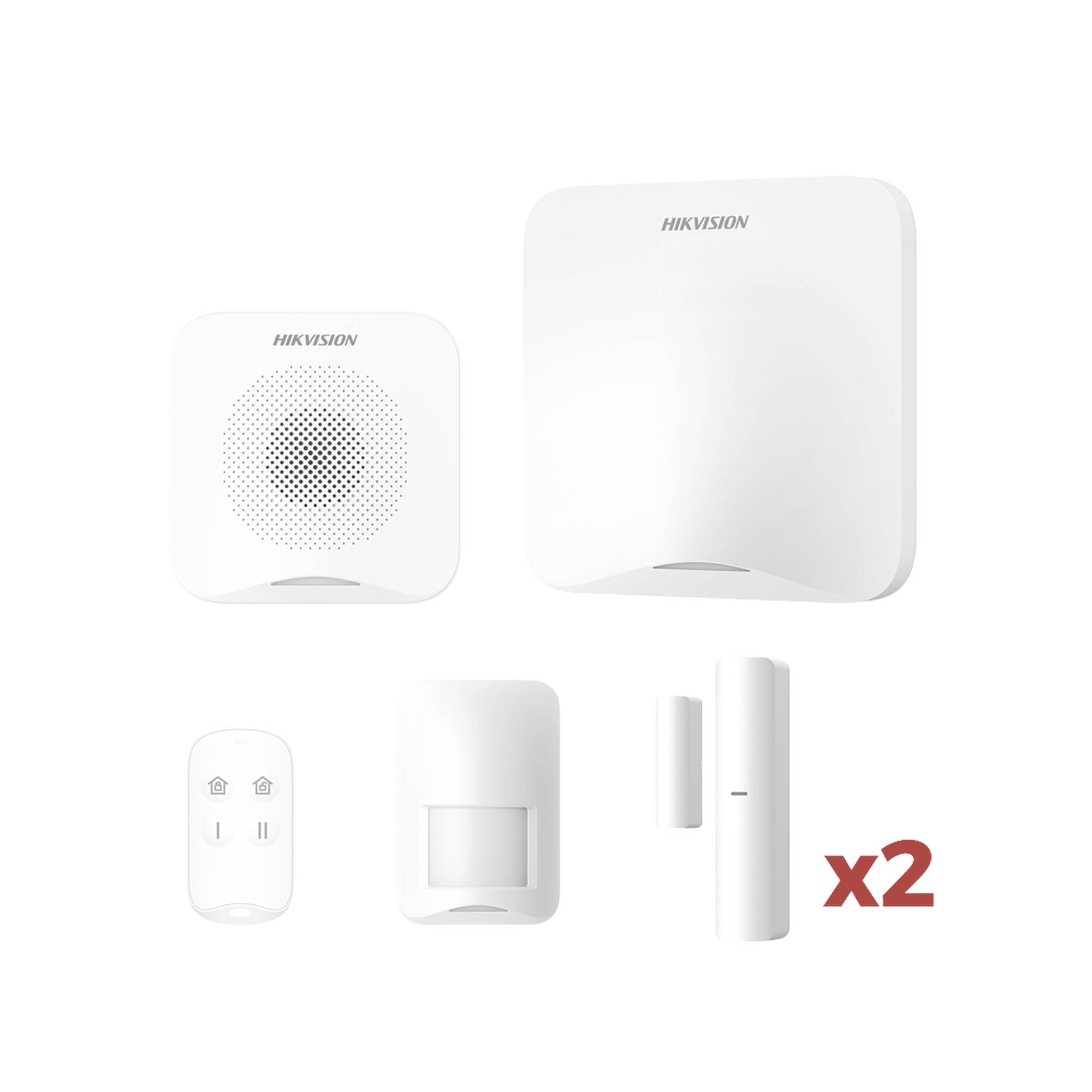 AXHOME-KIT-WIFI|(AX HOME) KIT de Alarma AX HOME / Incluye: 1 Hub con batería de respaldo / 1 Llavero / 1 PIR / 2 Contactos Magnéticos / 1 Sirena / Wi-Fi / Compatible con Hik-Connect P2P y Hik-Partner PRO